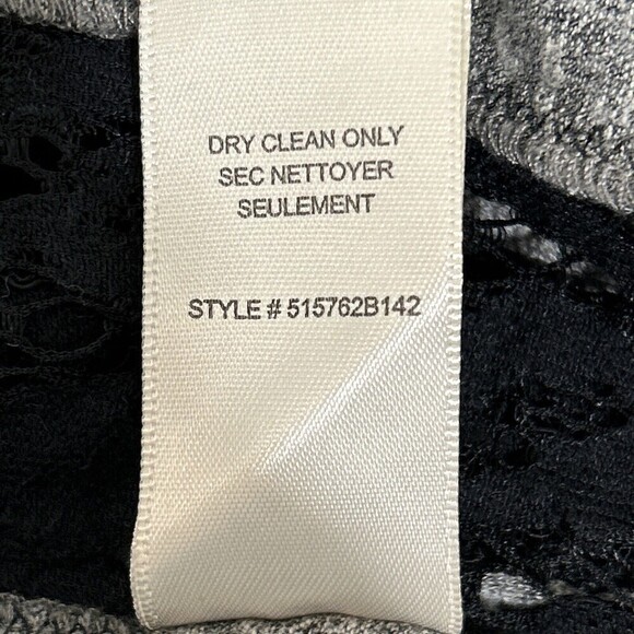 Rebecca Taylor Gray & Black Lace Inset T-Shirt Size Small (4/6) - Picture 6 of 12